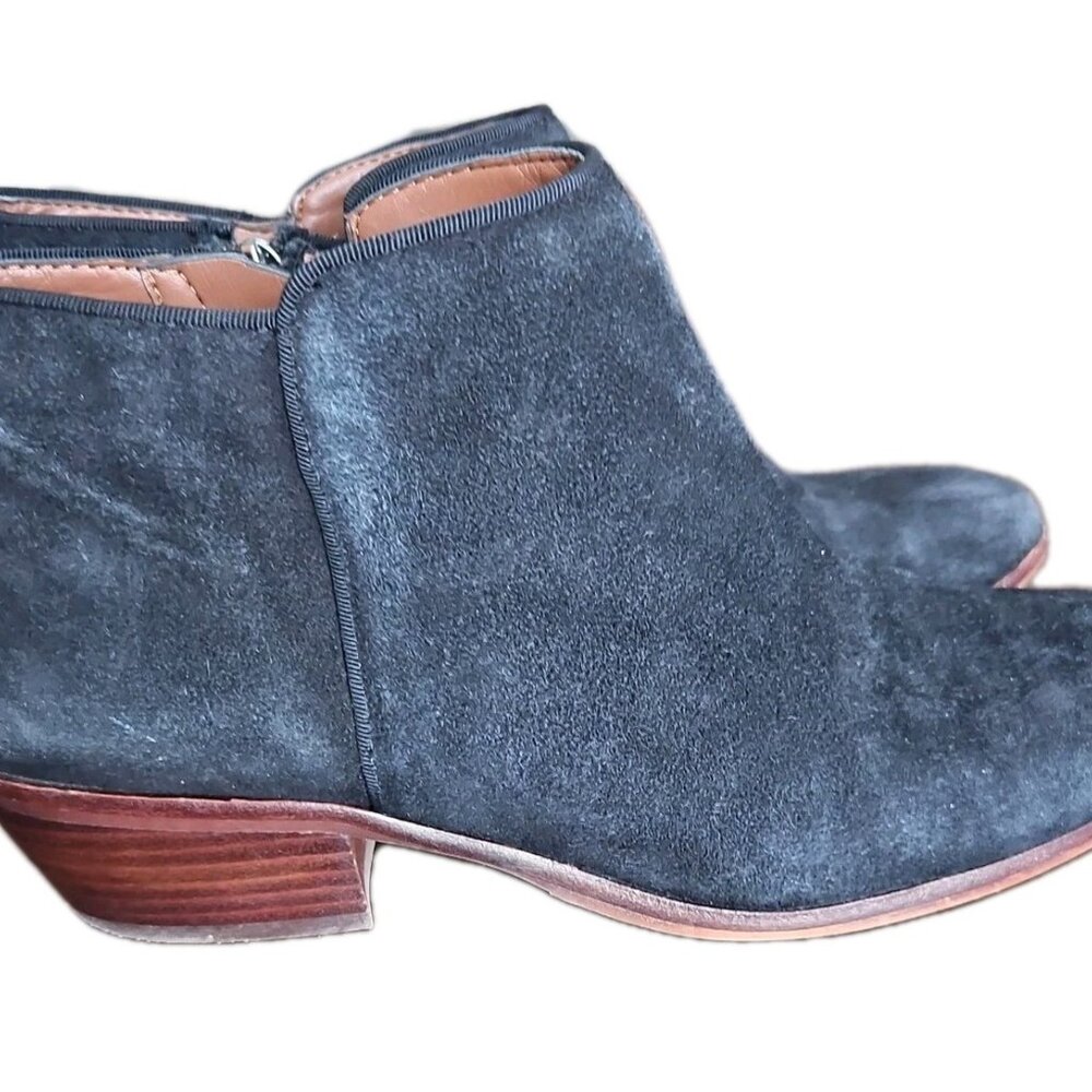 Sam Edelman Petty Ankle Booties Womens Size 8M EUR 38 Black Suede Leather Zip - Picture 3 of 8